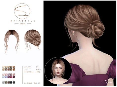 Sims 4 Hair Updo, Sims 4 Cc Updo Hair, Sims 4 Updo Hair Cc, Long Hair Half Updo, Sims 4 Hairstyles, Sims 4 Curly Hair, Mods Sims 4, 4 Hairstyles, Sims 4 Hair Male