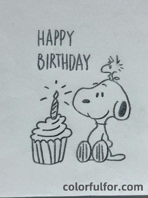 Drawings For Birthdays Art, Sweet 16 Painting Ideas, Cute Birthday Doodles, Cute Happy Birthday Drawings, Birthday Drawing Ideas, Birthday Drawings, Happy Birthday Drawings, Birthday Drawing, Small Birthday Cakes