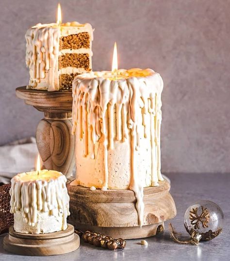 Candle cakes Candle Cakes, Dessert Styling, Tårta Design, Chocolate Candle, Chocolate Drip, Christmas Cakes, Fancy Desserts, Köstliche Desserts, Candle Cake