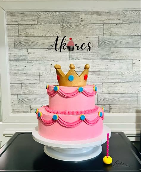 Princess Peach Strawberries, Princess Peach Bday Cake, Mario Party Peach Birthday Cake, Princes Peach Cake Ideas, Peaches Mario Cake, Princess Peach First Birthday, Princess Peach Birthday Cake Ideas, Princess Peaches Birthday Party, Princess Peach Sheet Cake