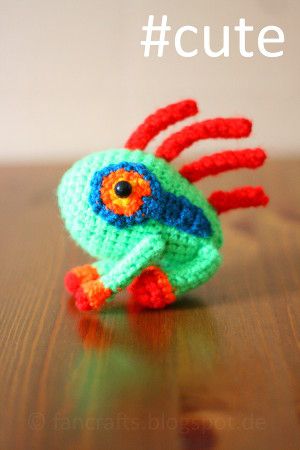 Murloc Amigurumi Crocheted Bugs, Amigurumi Creatures, Crochet Snake, Nerd Crafts, Crochet Amigurumi Free Patterns, Crochet Amigurumi Free, Crochet Keychain, Amigurumi Free, Amigurumi Free Pattern