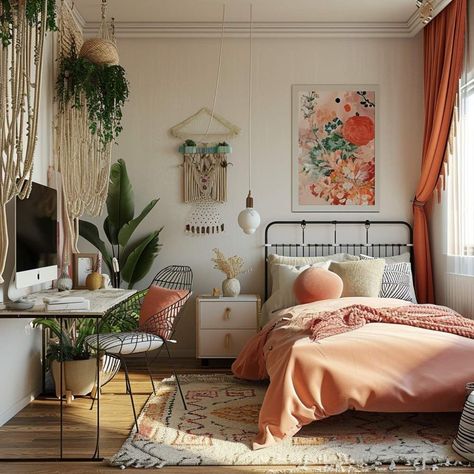 Boho Modern Room Ideas, Pre Teen Room Ideas Girl, Colorful Teen Girl Bedroom, Preteen Girls Bedroom Boho, Modern Teen Room Girl, Preteen Girls Bedroom Ideas Boho, Teen Room Decor Modern, Teenage Boho Bedroom, Teen Girl Small Bedroom Ideas