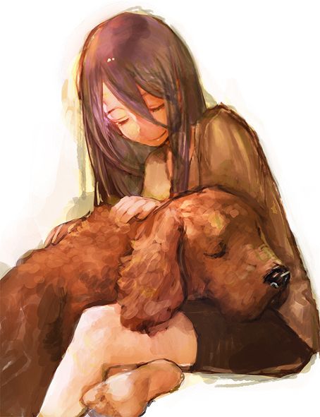 Es hermoso hasta con el perro... ES DIVINO! 강아지 그림, Art Manga, Art Et Illustration, Dog Illustration, Arte Animal, Art And Illustration, Girl And Dog, Art Anime, Dog Art