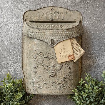 Zulily | Go Fun Shopping. Save Big. Antique Booth Ideas Staging, Vintage Mailboxes, Sage Cottage, Farmhouse Tabletop, White Rooster, Antique Farmhouse Decor, Vintage Mailbox, Metal Mailbox, Post Boxes