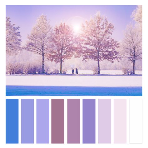 Snow Colour Palette, Winter Lavender, Lavender Color Palette, Winter Romance, Sunset Color Palette, Winter Pastels, Christmas Color Palette, Purple Palette, Pastel Color Palette