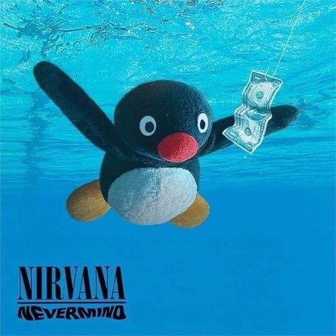 Pingu Pingu, Nirvana Nevermind, Cover Wallpaper, Silly Images, Arctic Monkeys, Really Funny Pictures, Music Stuff, Nirvana, Graphic Poster