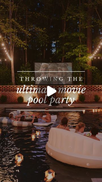 Pool And Movie Party, Movie By The Pool, Pool Party Movie Night, Movie Night Pool Party, Pool Movie Night Party Ideas, Pool Movie Night, Julia Marcum, Dive In Movie, Pool Movie