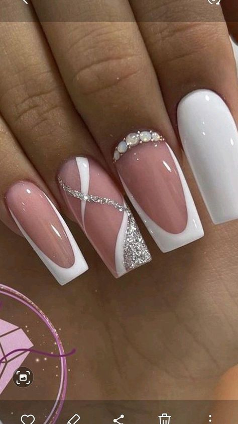 Unghie Sfumate, Fancy Nails Designs, Stylish Nails Designs, Girly Acrylic Nails, Work Nails, French Acrylic Nails, Dope Nail Designs, Acrylic Nails Coffin Short, Short Acrylic Nails Designs