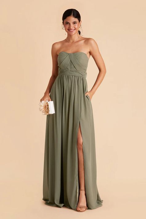 Moss Green Bridesmaid Dresses Under $100 | Birdy Grey Green Chiffon Bridesmaid Dress, Olive Bridesmaid Dresses, Bridesmaid Dress Chiffon, Bridesmaid Dresses Under 100, Grecian Dress, Sage Green Bridesmaid Dress, Tuxedo Women, Dress Name, Birdy Grey