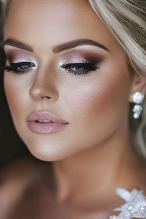 Make Up Inspiration Natural, Nye Make Up, Makeup Ideas For Wedding, Mob Hair, Glam Bride Makeup, Wedding Makeup Blue, Perfect Wedding Makeup, Wedding Makeup For Blue Eyes, Beach Wedding Makeup