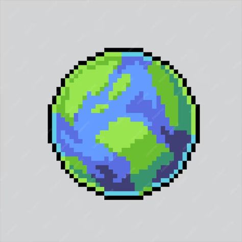 Earth Planet, Globe Art, Pixel Art Games, Game Art, Pixel Art, Planets, Globe, Illustration Art, Art