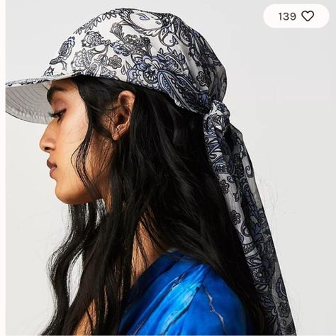 New With Tags Sold Out Style Blue/White Paisley Note Make Up Mark From Try-On. Easy And Breezy In A Unique Hybrid Design, This Baseball-Esque Hat Features A Paisley Pattern With A Structured Front Panel And Brim And Billowing Scarf Backing For A Head-Turning Piece With Endless Styling Potential. Features: Structured Front Panel, Semi-Sheer Scarf Backing, Curved Brim, Paisley Print, Self-Tie Closure For Adjustable Fit Why We <3 It: Pair It With Breezy Pieces For A Unique Addition To Any Outfit. C Brooklyn Hat, Free People Hat, Crochet Sun Hat, Felt Cowboy Hats, Free People Accessories, Sheer Scarf, Hybrid Design, Knit Beanie Hat, Paisley Pattern