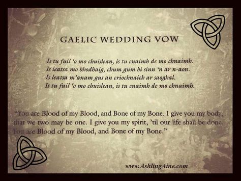 Gaelic wedding vows Celtic Wedding Vows, Irish Love Quotes, Outlander Wedding, Gaelic Words, Irish Words, Happy Valentines Day Images, Irish Language, Blood And Bone, Irish Quotes