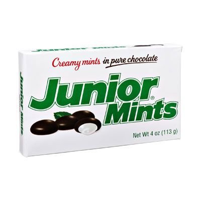 1949 Junior Mint, Mints Candy, Junior Mints, Peppermint Cream, Popular Candy, Oreo Brownies, Soft Candy, Chocolate Shells, Candy Brands