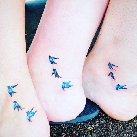 Bird Ankle Tattoos For Women, Simple Blue Bird Tattoo, Birds On Shoulder Tattoo, Small Bluebird Tattoo, Blue Wren Tattoo, Blue Birds Tattoo, Wren Tattoo Simple, Jaybird Tattoo, Blue Bird Tattoos For Women