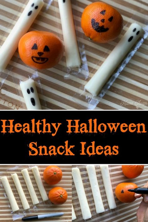 Easy ways to skip the candy!  #Healthy #Halloween #Snack Ideas: Ghost String Cheese and Pumpkin Mandarins https://www.mamacheaps.com/2018/10/healthy-halloween-snack-ideas-ghost-string-cheese-and-pumpkin-mandarins.html Halloween String Cheese, Halloween Soccer Snack Ideas, Halloween Snack Ideas, October Themes, Mandarine Recipes, Soccer Snacks, Class Snacks, Kindergarten Halloween, Ghost Theme