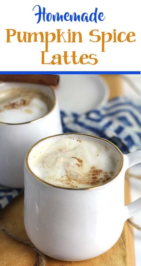 Homemade Pumpkin Spice Lattes are the perfect chilly weather coffee. Whip these up for your friends and family, and save money instead of hitting that drive through. So cozy and delicious! | suebeehomemaker.com | #homemadelattes #pumpkinspicelattes Coffee Whip, Homemaker Recipes, Pumpkin Spice Latte Recipe, Banana Coffee Cakes, Homemade Pumpkin Spice Latte, Healthy Oatmeal Breakfast, Pumpkin Spiced Latte Recipe, Homemade Pumpkin Spice, Pumpkin Spice Lattes