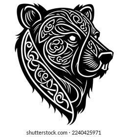 Viking Bear Tattoo Norse Mythology, Norse Animals Tattoo, Celtic Bear Design, Nordic Bear Tattoo, Native American Feathers Drawing, Celtic Bear Tattoo, Viking Bear Tattoo, Norse Bear, Classy Tattoos For Women