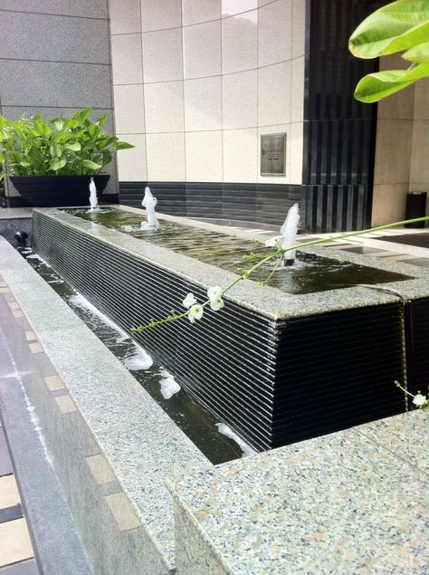 Water Trough & Bubbler Fountain Bubbler Fountains, Drayton House, Terrace Fountain, Water Architecture, Home Finishes, House Renos, Outdoor Water Features, Water Trough, Lawn Design