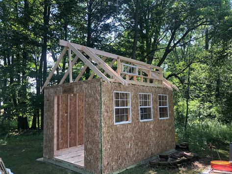 Dormer Roof Shed Plans Photo Gallery Dormer Roof, Cedar Door, Backyard Storage Sheds, Shed Floor, Roof Overhang, Floor Insulation, Backyard Storage, Shed Plan, Backyard Shed