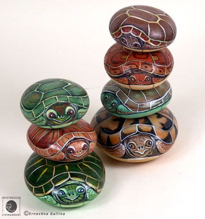 Tartarughe - Turtles | Flickr - Photo Sharing! Turtle Rocks, Caillou Roche, Turtle Painted Rocks, Painted Turtle, Turtle Rock, Art Pierre, Painted Rocks Kids, Rock And Pebbles, Rock Painting Ideas Easy