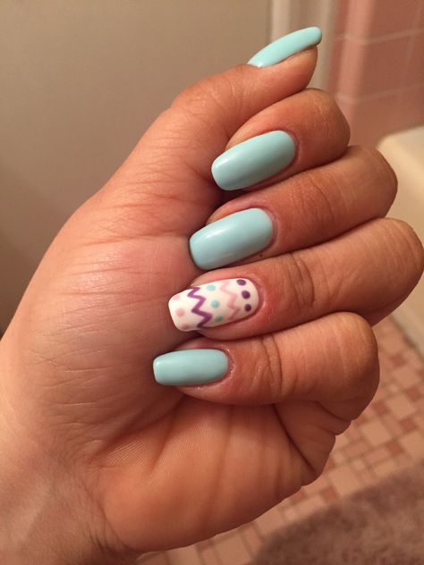 Nails Acrylic For Easter, Easter Nails Blue, Easter Nail Designs Simple, Easter Colors Nails, Matte Easter Nails, Easter Nail Ideas Spring Pastel Colours, Easter Nails Diy Easy, Baby Blue Easter Nails, Easter Egg Nail Ideas