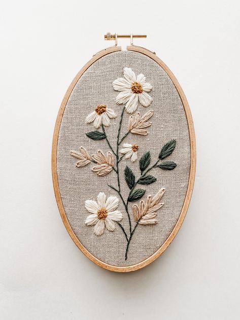 Daisy Sprig PDF Embroidery Pattern – threadunraveled Oval Embroidery Pattern, Free Daisy Embroidery Pattern, Daisy Embroidery Pattern Simple, Daisy Flower Embroidery Pattern, Embroidery Daisies, Daisy Bouquet Embroidery, Daisy Embroidery Pattern Template, Daisy Flower Embroidery Design, Embroidery Calligraphy