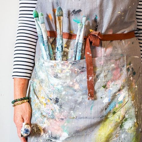 Painter Photography, Painting Apron, Artist Apron, Artsy Aesthetic, Studio Visit, Artist Aesthetic, Aspiring Artist, Bib Apron, Art Therapy