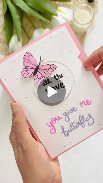 Birthday Cards Diy Butterfly, Butterfly Greeting Cards, Butterfly Gift Ideas Diy, Diy Butterfly Card, Butterfly Cards Handmade, Butterfly Birthday Card, How To Make Butterfly, Butterfly Birthday Cards, Butterfly Card