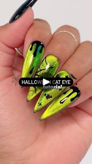 4.6K views · 3.1K reactions | Color shifting Halloween cat eye nails tutorial!
💚😱🤯💅🏽🕸️🦇
Save & Share this fun color changing look under nail inspo!
Follow for more Halloween tutorials! 🎃

Can you spot the cutest little Mickey bats? 🦇 🐭

Using @daily_charme (code: JEN10)
•C65 Gaia cat eye gel (chameleon cat eye gel)

#halloween #halloweennails #cateyenails #nailinspo #nails #uñasdehalloween #nailvideos #diynails #pressonnails #nailtrends #magneticnails #cateyepolish 
#halloweenbeauty #halloweenseason #halloweenstyle #disneyhalloween #disneynails #mickeybat #greennails #spiderwebnails #batnails #howto #nailtutorial #tutorial | Jeanette Flores | Kyrylo Zaplotynskyi · Jack O'Lantern Halloween Cateye Nails Ideas, Cateye Halloween Nail Designs, Chameleon Nails Design, Halloween Cat Eye Nails, Cat Eye Halloween Nails, Cat Eye Nails Tutorial, Catwoman Nails, Chameleon Nails, Bat Nails