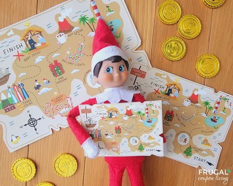 Super Fun Elf On The Shelf Ideas, Christmas Treasure Hunt, Elf Treasure Hunt, Elf On The Shelf Treasure Hunt, Elf On The Shelf Scavenger Hunt Ideas, Elf On The Shelf Ideas Printables Free, The Elf On The Shelf, Elf On The Shelf House, Elf On The Shelf Scavenger Hunt