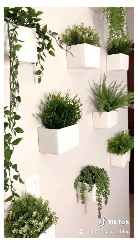 Indoor Wall Plant, Indoor Plants Decor Bedroom, Herb Planter Box, Wall Plants, Indoor Plant Wall, Plants At Home, Whimsical Garden Art, نباتات منزلية, Plant Wall Decor