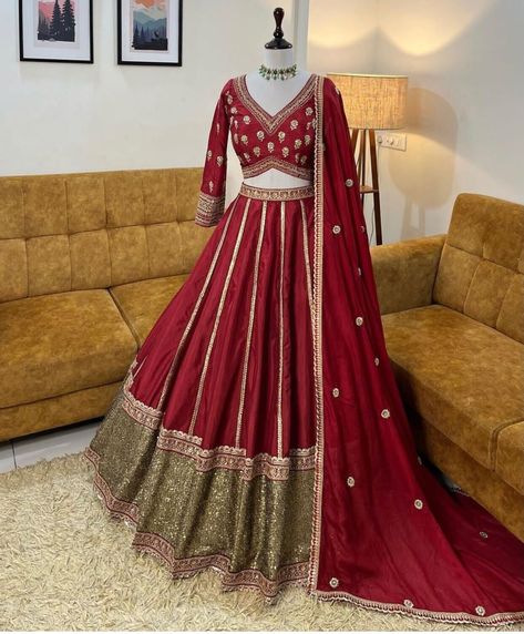 Attractive Designer Silk Lehenga Choli, Made to Order Indian Embroidery Work Lengha Choli With Dupatta For Women, Wedding Chania Choli by MantraLook on Etsy Plus Size Lehenga, Ghaghra Choli, Silk Lehenga Choli, Function Dresses, Choli Dress, Lehenga Red, Wedding Lehenga Designs, Lehenga Designs Simple, Bridal Lehenga Collection