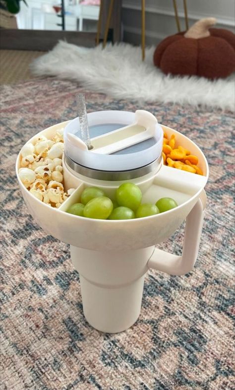 This stanley snack cup accessory is so fun! If you've wanted to hold a Stanley cup while having a snack at the same time, this snack bowl for stanley cups will be a game changer. A stanley cup snack tray from Amazon? Sign me up! Stanley Products, Snack Holders, Road Trip Packing List, Stanley Cups, Game Snacks, Cup Accessories, Snack Bowl, Snack Cups, Snack Tray