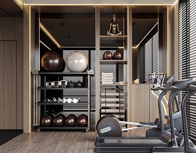 GYM Home Gym Design Luxury, Home Office And Gym, Gym Basement, Modern Home Gym, Luxury Home Gym, Gym Design Interior, Dream Home Gym, Small Home Gym, Luxury Gym