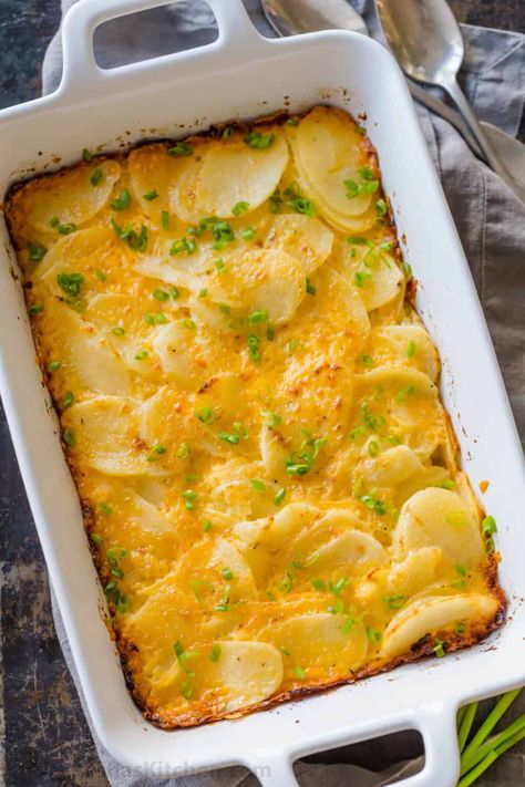 Natashas Kitchen, Easy Scalloped Potatoes Recipe, Creamy Scalloped Potatoes, Scalloped Potatoes Easy, Scalloped Potatoes Recipe, Scalloped Potatoes Cheesy, Scalloped Potato Recipes, Potato Recipes Side Dishes, Potatoe Casserole Recipes