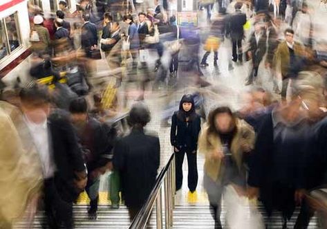 Alone In A Crowd, Tokyo Photography, Office Photos, Slow Shutter, Office Worker, Normal Girl, Motion Blur, Drawing Stuff, Cinematic Photography