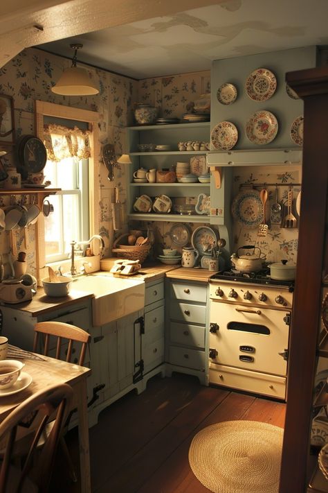 Old Fashion Kitchen Ideas, 1800s Kitchen, Victorian Rooms, Homestead Kitchen, Old Fashioned Kitchen, Cabin Aesthetic, Cottage Aesthetic, Vintage Cabin, Aesthetic Kitchen