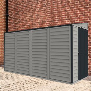 Garbage Shed, Plastic Storage Sheds, Adobe Color, Vinyl Sheds, Backyard Structures, Outdoor Organization, Carport Sheds, Outdoor Storage Solutions, Lean To