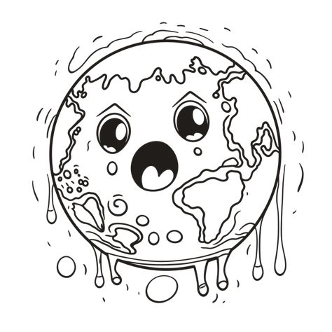 Earth Coloring Page, Earth Coloring Pages, Cloud Outline, Doodle Animation, World Drawing, Drawing Black And White, Earth Drawings, World Earth Day, Drawing Black