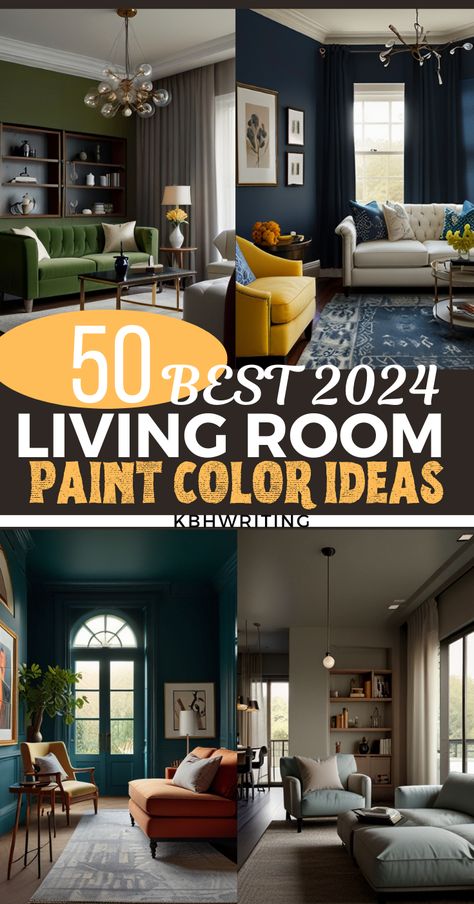 Discover 50 best paint color ideas for the living room to refresh your space with style and personality. From soothing neutrals to bold accent walls and trendy hues, find inspiration to create a welcoming and vibrant atmosphere. #LivingRoomPaintColors #PaintColors Two Tone Painted Walls Living Room, Repainting Living Room Walls, Bold Paint Colors For Living Room, Front Room Color Ideas, Jewel Colored Living Room, Bold Color Living Room Ideas, Paint For Small Living Room, Brightly Painted Rooms, What Color To Paint Living Room