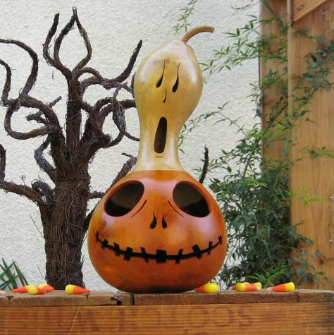 Lantern Ghost, Fall Gourds, Halloween Gourds, Gorgeous Gourds, Gourd Crafts, Image Halloween, Gourds Birdhouse, Bee Painting, Decorative Gourds