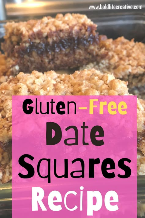 These decadent date squares or matrimonial bars are a hit at every get-together. Ooey gooey date filling, topped with an oat-based crumble; try eating just one! Bet you can’t guess my secret ingredient?! Gluten Free Date Bars, Gluten Free Date Squares, Healthy Date Squares, Date Filling, Coconut Bites, Date Squares, Chocolate Lemon, Square Recipes, Date Recipes