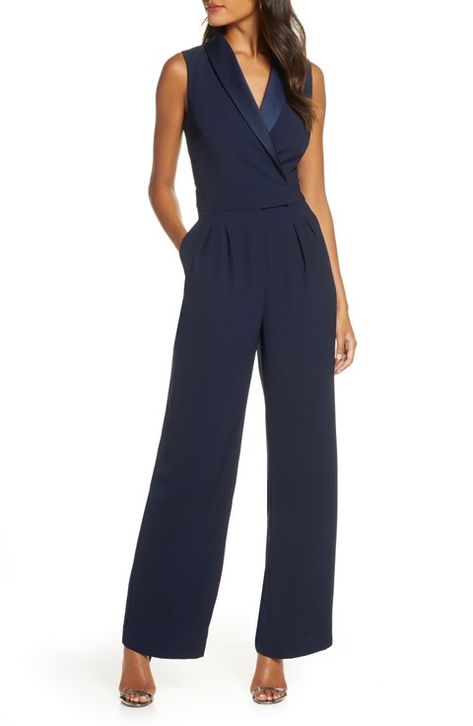 What to Wear to an October Wedding Jumpsuit Outfit Wedding, Cocktail Wedding Attire, Cocktail Attire For Women, Classic Cocktail Dress, Sleek Jumpsuit, Cocktail Dress Style, Formal Jumpsuit, Crepe Jumpsuit, Maxi Romper