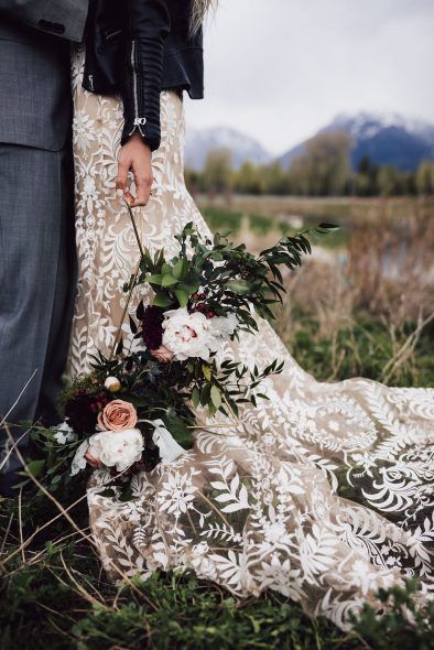 Edgy Elopement, Mountain Wedding Dress, Biker Wedding, Mountain Wedding Photos, Wyoming Weddings, Winter Wedding Photos, Edgy Wedding, Wedding Styled Shoot, Mountain Bride