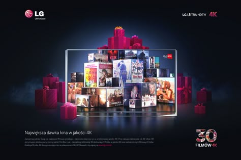 LG | FilmBox Live on Behance Tv Christmas, Banks Ads, Clever Advertising, Lg Tv, Ads Creative Advertising Ideas, Billboard Advertising, Christmas Campaign, 광고 디자인, Tv Advertising