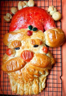 Santa Bread, Messy Kitchen, Bread Baker, Bread Ingredients, Indian Kitchen, Red Food Coloring, Egg Wash, Red Food, Roasted Garlic