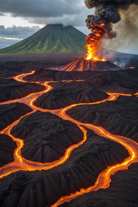 Fire and Earth: Exploring the Active Volcanoes of Hawaii Primordial Soup, Volcano Landscape, Shield Volcano, Forces Of Nature, Hawaii Volcano, Molten Lava, Nature Tour, Active Volcano, Beautiful Locations Nature