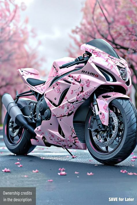 Bike For Women, Flat Landscape, Ducati Motorbike, Pink Motorcycle, Sports Bike, Motogp, Cherry Blossom, Blossom, Cherry