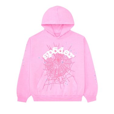 Sp5der OG Web Hoodie 'Pink' - SP5 PINKOG HD Tech Clothing, Embellished Denim Jacket, Embellished Denim, Pink Hoodie, Casual Wardrobe, Luxury Streetwear, Piece Of Clothing, Pullover Hoodie, Atlanta